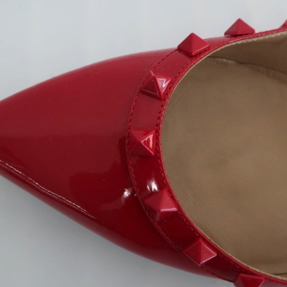 Valentino Rockstud Ballet Flats Red Patent Leather - Picture 4 of 7
